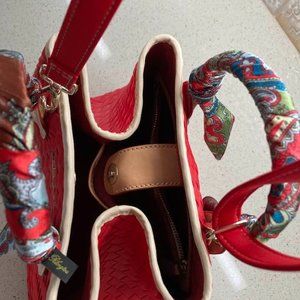 Red Silk Rlongtou Handbag